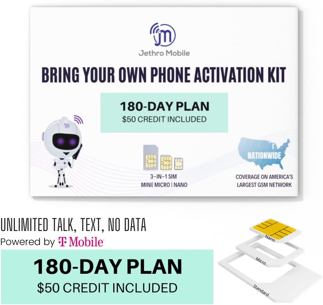 $50 Phone Plan for 180 Days SIM Card Kit M96850