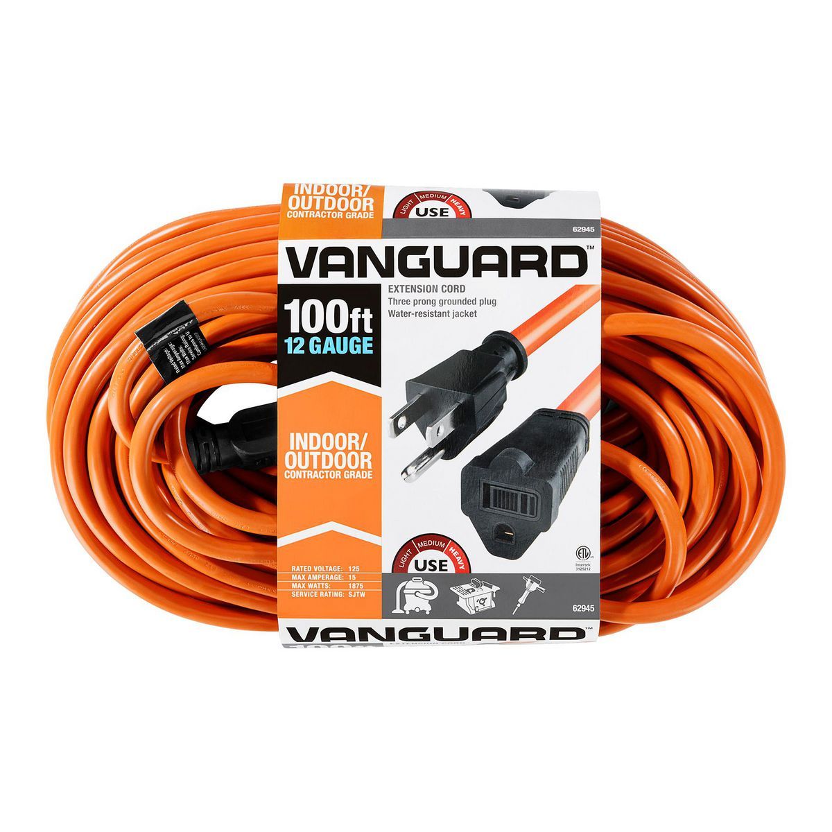 100 ft. 12/3 Gauge Outdoor Extension Cord, Orange R419
