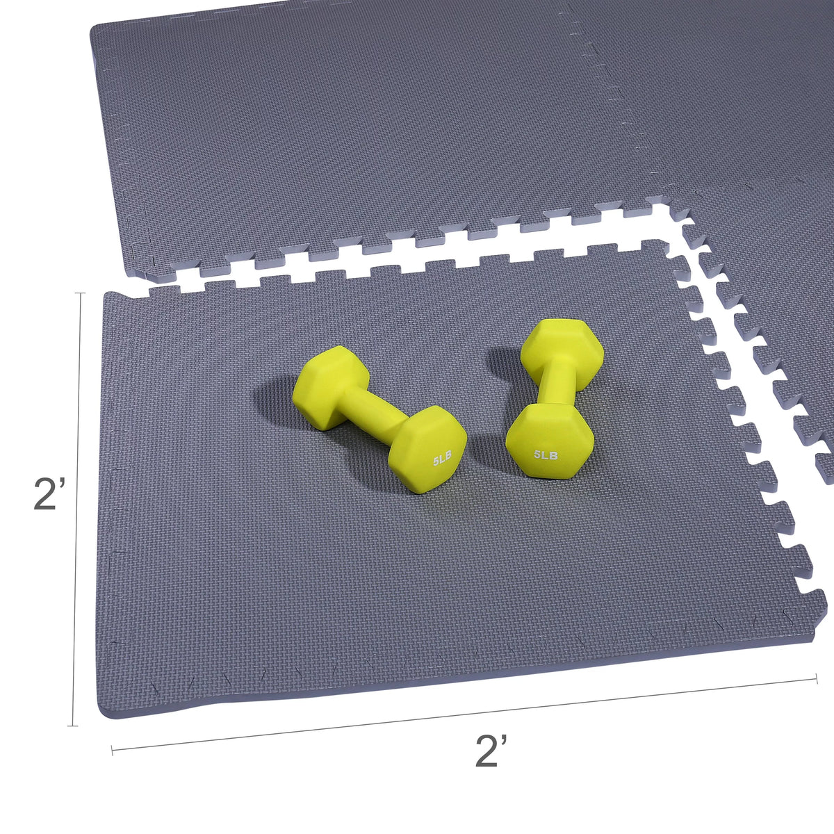 1/2 In. Extra Thick EVA Foam Interlocking Exercise Mat, 24 Square Feet Y910429
