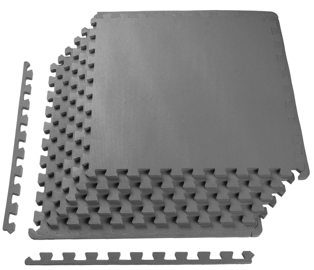 1/2 In. Extra Thick EVA Foam Interlocking Exercise Mat, 24 Square Feet Y910429