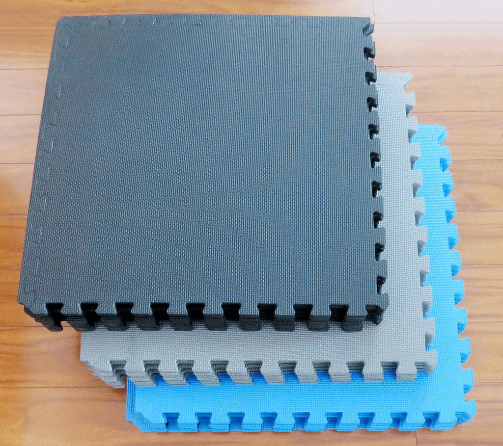 1/2 In. Extra Thick EVA Foam Interlocking Exercise Mat, 24 Square Feet Y910429